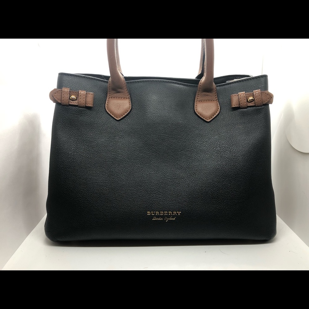Burberry Medium Banner Tote Black and Brown Leather - Picture 11 of 11